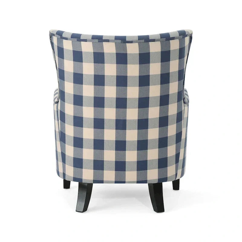 Modern Retro 30.25 High Back Upholstered Arm Chair with Wood Legs for Living Room