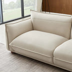 Canapé Manar en cuir véritable, luxe moderne du milieu du siècle