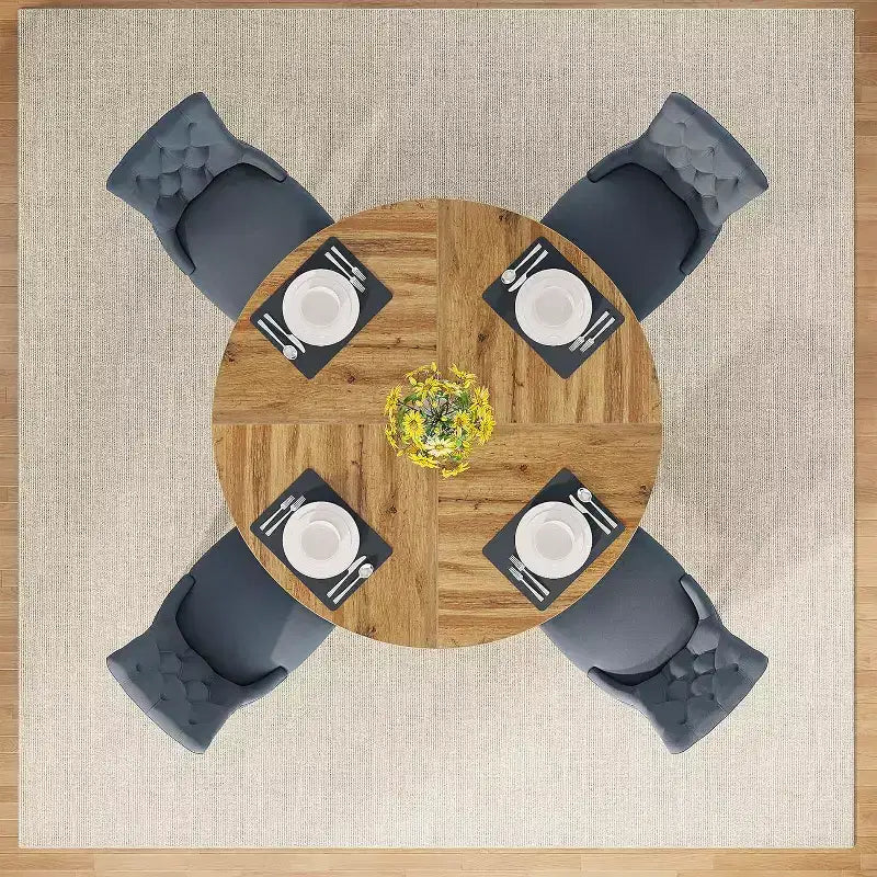 47 Inch Round Dining Table for 4 people