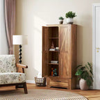 HOMCOM 72 Farmhouse Pantry Cabinet with Barn Doors, Tall Kitchen Pantry Storage Cabinet with Adjustable Shelves and Drawer