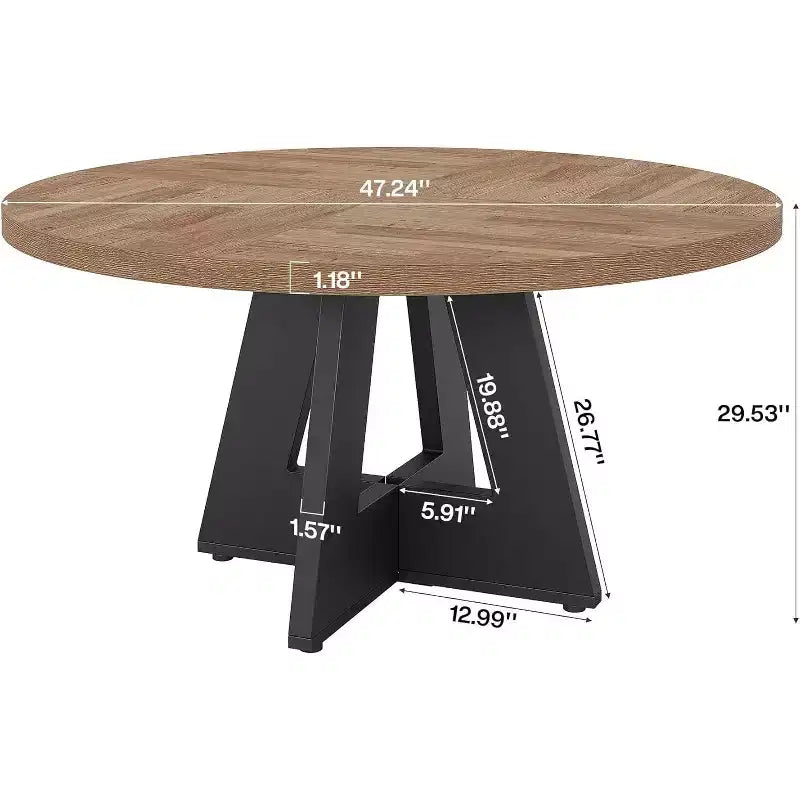 47 Inch Round Dining Table for 4 people