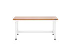 Heavy Duty 60 Adjustable Height Workbench Table with Wood Top