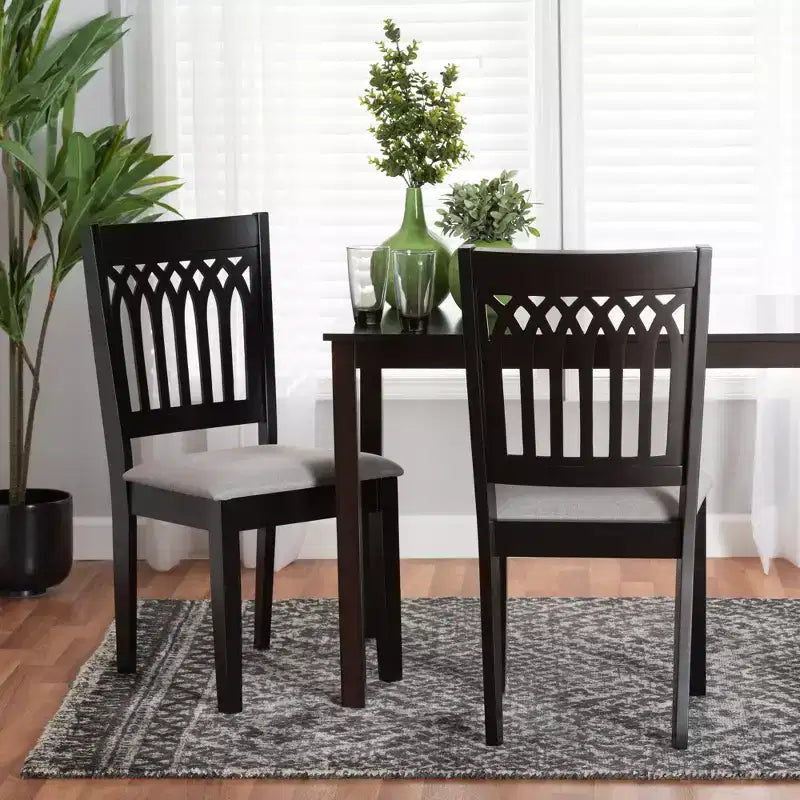 Baxton Studio Genesis Modern Fabric Wood Dining Chair Set