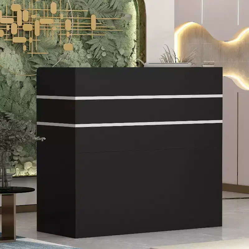 Famapy L-shaped Reception Desk Multifunctional Welcome Desk Workstation