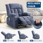 Recliner Chair with Massage & Heat, Glider with Side Pockets & Cup Holder