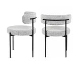 Roundhill Furniture Durban 5-Piece Round Dining Set, Wood Dining Table with 4 Boucle Chairs