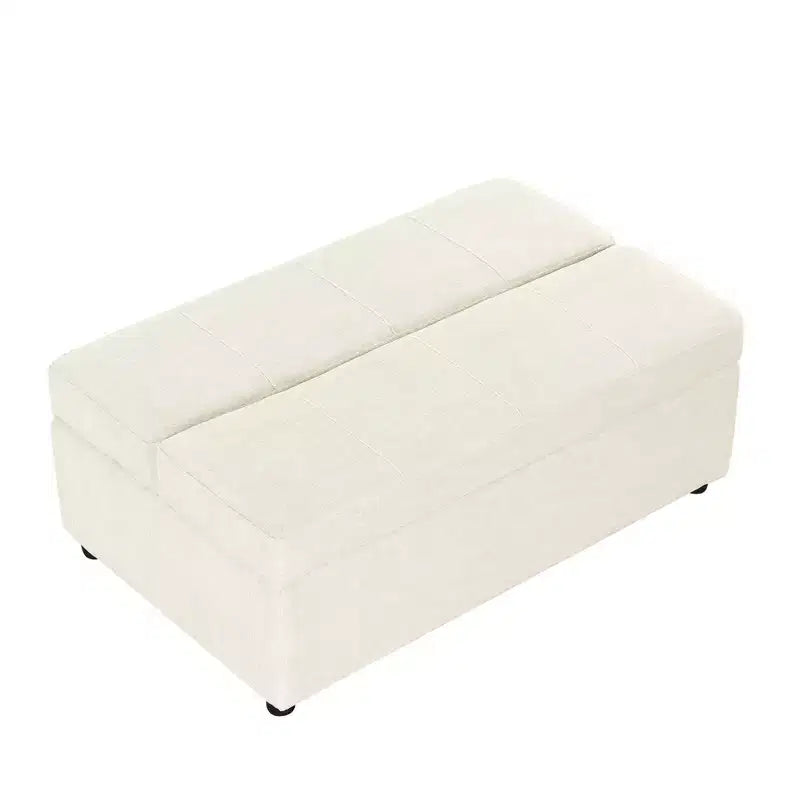 Twin Size Convertible Ottoman Sleeper Bed with Mattress - Space-Saving Guest Bed for Living Room & Apartment