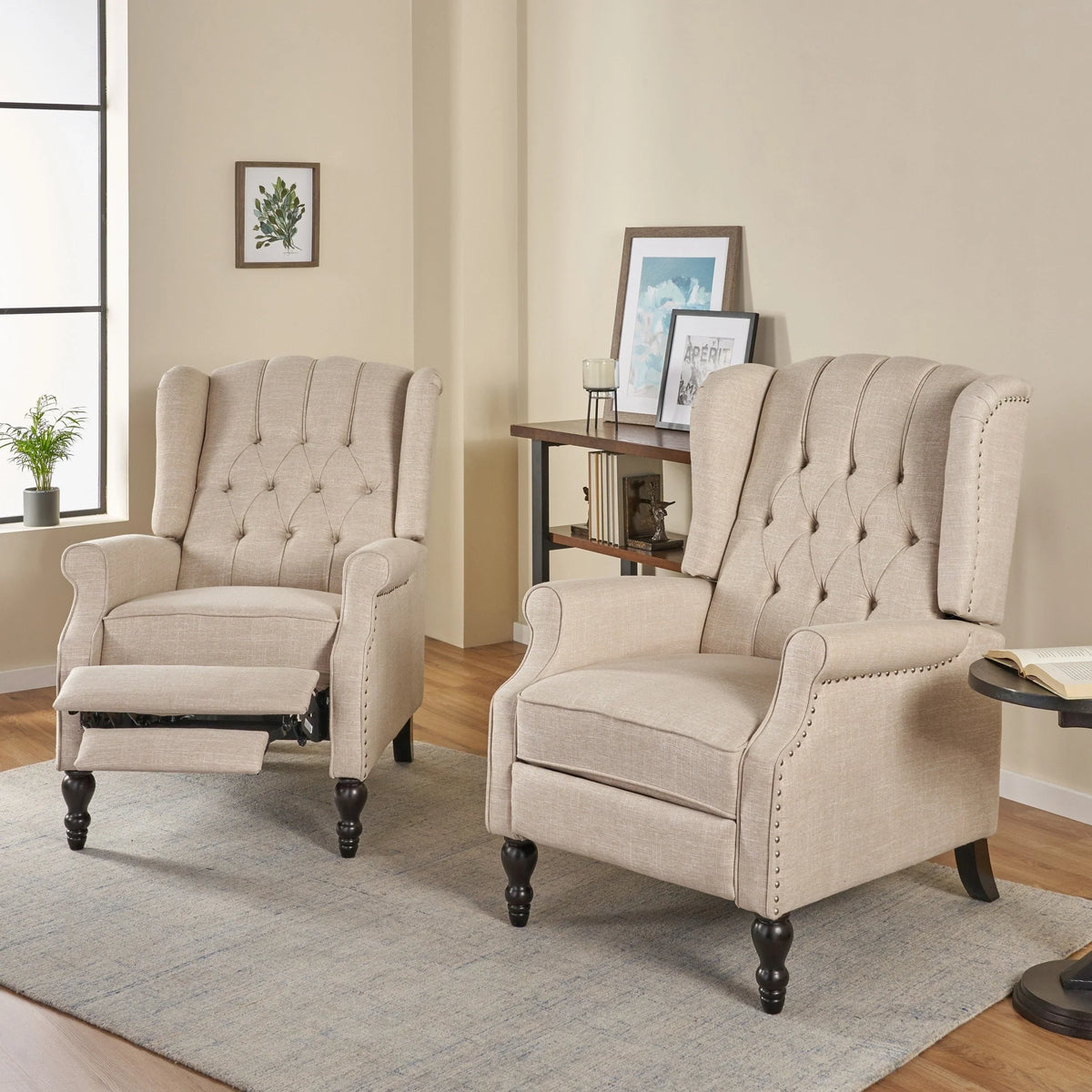 Fauteuils inclinables en tissu touffeté Walter (lot de 2) par Christopher Knight Home