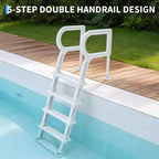 Heavy Duty 5-Step Swimming Pool Ladder with Double Handrails  Non-Slip Sturdy PE Steps  400 lbs Capacity Fits 48-54 Inground & Above Ground Pools