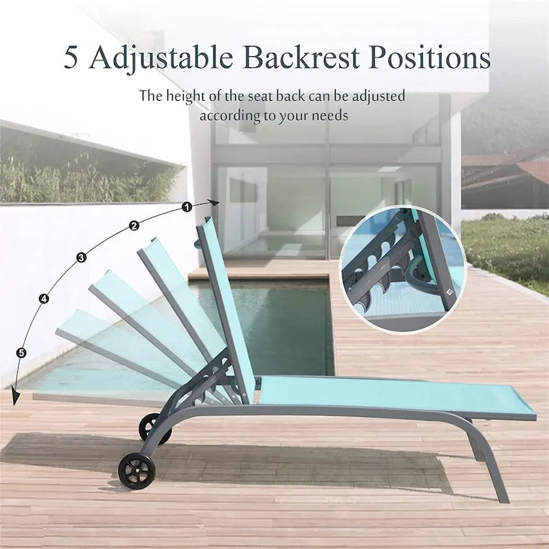 Two Outdoor Lounge Chairs with 1 Table