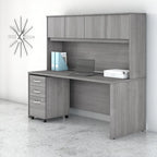 72 Office Desk with Hutch & 3-Drawer Mobile File Cabinet