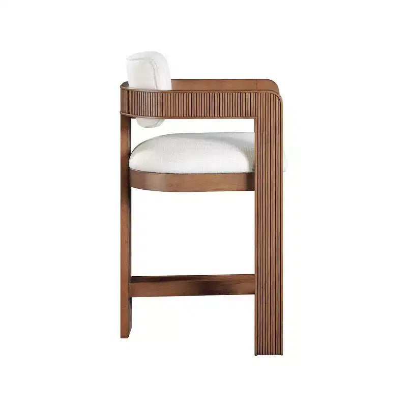 Meridian Furniture,Sacha Linen Textured Fabric Stool