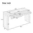Whisen Rustic Console Table Entryway Table Side Table with Fluted Drawer Front