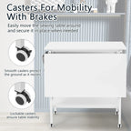 Height Adjustable Craft Table with Storage Shelves, Mobile Folding Cutting Table for Home Office Sewing Room Craft Room
