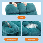 Manual recliner, ergonomic breathable fabric recliner with side pockets, single sofa, suitable for living room bedroom