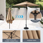 Pellebant 6 Piece Patio Set with Table, Umbrella and 4 Folding Chairs - 22.4Wx26.8Dx34.4H