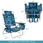 Costway 4-Pack Folding Backpack Beach Chair 5-Position Outdoor - See Details