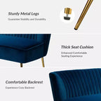 Causeuse en velours Nicolas | Canapé 2 places contemporain pour salon et chambre à coucher avec dossier capitonné | Karat Home