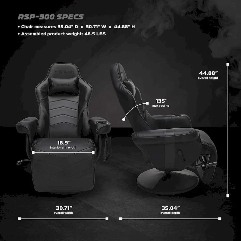 Gaming Recliner - Reclining Gaming Chair with Footrest