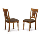 HomeStock Belmont Portland Dining Table Set Having 18 Leaf Table And Kitchen Chairs, Saddle Brown