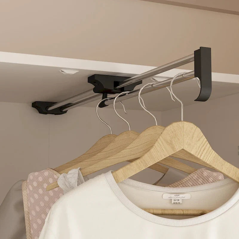 Wardrobe Closet Armoire wi/Mirror & Scalable Hanging Rod Space Saving