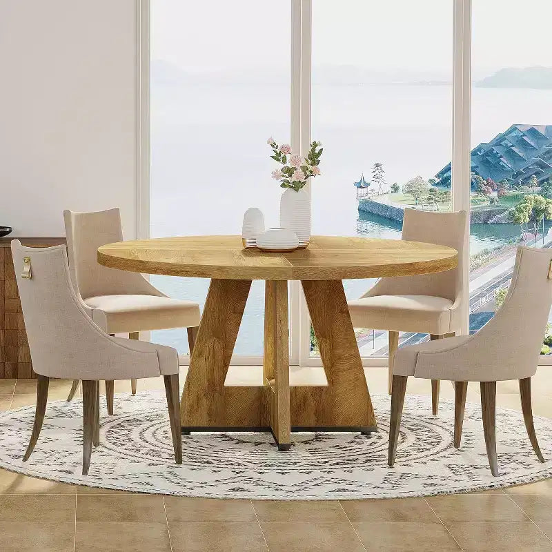 47 Inch Round Dining Table for 4 people