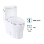 Toilette Commerciale Allongée Double. Hauteur Confort 16 avec Abattant à Fermeture Douce. Blanc
