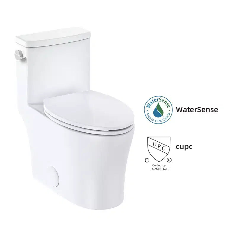 Toilette Commerciale Allongée Double. Hauteur Confort 16 avec Abattant à Fermeture Douce. Blanc