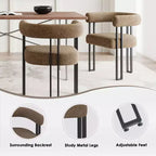 Lot de 2 chaises de salle à manger rondes modernes TUYOHW, chaises de salle à manger rembourrées avec siège coussiné et cadre en métal robuste