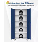 71 Inch Steel Storage Closet with Locking Doors and 4 Adjustable Shelves, Heavy Duty Metal Cabinet for Carport/Office/Pantry, Rust Proof Design