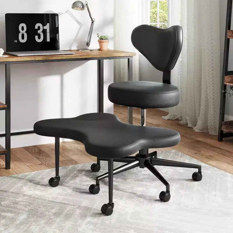Pinmoco Ergonomic Criss Cross Office Chair, Height Adjustable Meditation Chair, 360 Swivel, Lumbar Support, Task and Office Chair, ADHD Chair