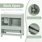 30 Bathroom Vanity Sink Combo, Bathroom storage Cabinet with Drawers and Shelf, Single Sink Bathroom Vanity