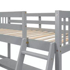 119''L 79.5''W Wood Twin Size L-Shaped Loft Bed with Ladder and 2 Built-in L-Shaped Desks
