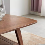 Table basse rectangulaire en bois de chêne massif moderne avec étagère de rangement GDFStudio Wright