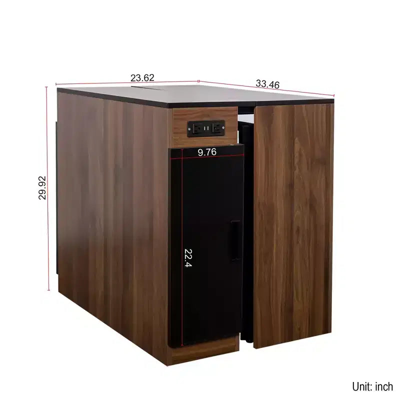 CLIHOME Modern Multifunctional Extendable Dining Table with Outlet, Space Saving Expanding Table with Storage