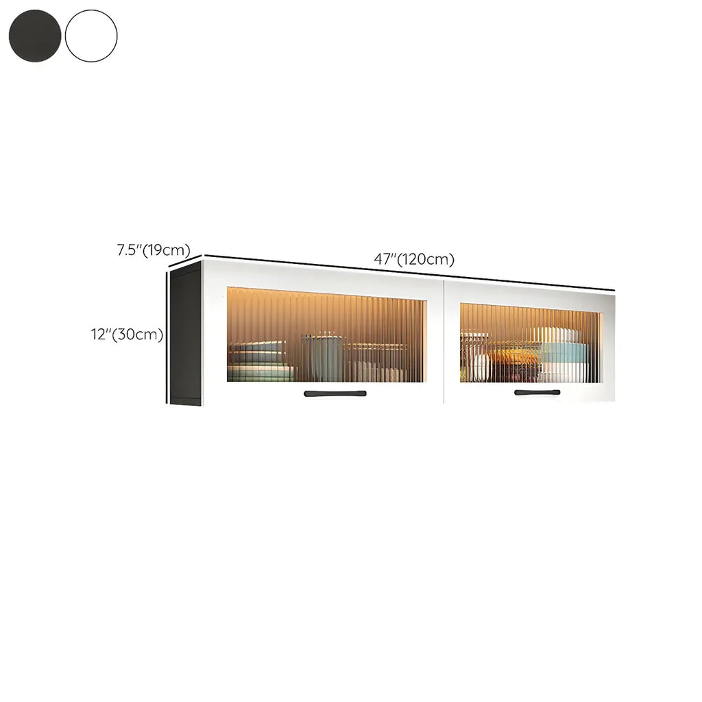 Kitchen White Wood Wall-Mounted Storage China Cabinets