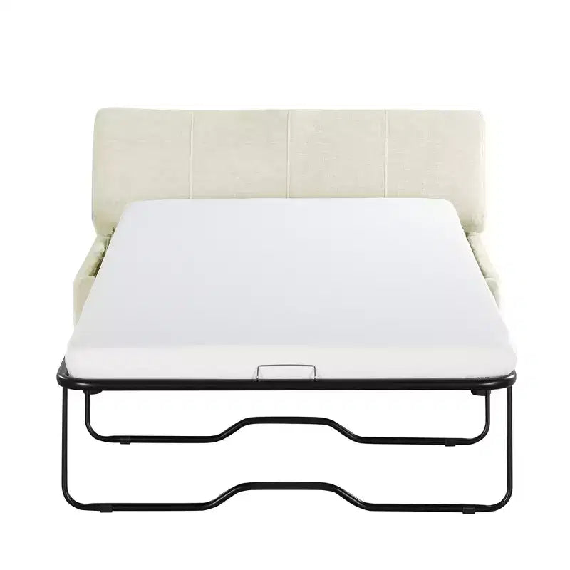 Twin Size Convertible Ottoman Sleeper Bed with Mattress - Space-Saving Guest Bed for Living Room & Apartment