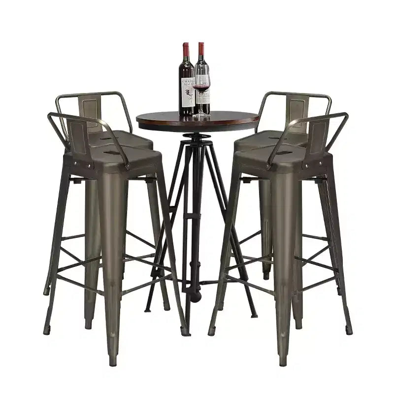 Costway Set of 4 Metal Bar Stools 30'' Bar Height Barstools Industrial W/ Low Back Steel