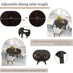 GDFStudio Joyce Table à manger extensible en bois massif de 147 cm