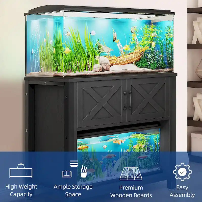 40-50 Gallon Aquarium Stand Cabinet Fish Tank Stand with Power Outlets