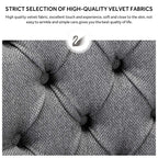 Upholstered Tufted Velvet Dining Chair with Solid Wood Legs Set of 6