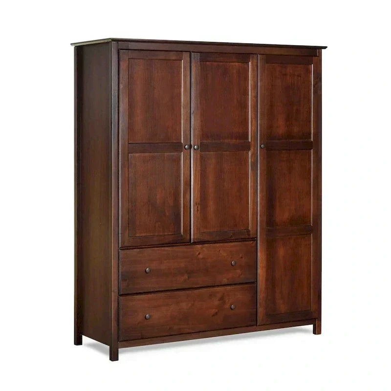 Grain Wood Furniture Shaker Wood 3-door Armoire - 60x72x22