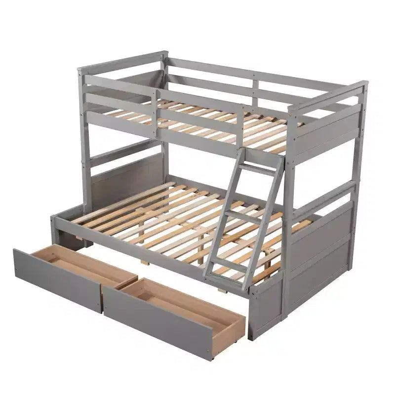 Whisen Twin over Full Bunk Bed with 2-Storage Drawers