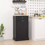 Meuble Poubelle Homcom avec Tiroir Meuble de Tri Sélectif Débout Support de Poubelle Cuisine