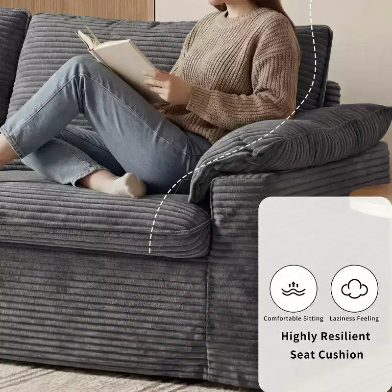 Dyonery 86 Cloud Loveseat Sofa, Deep Seat & Wide Armrest Pillows, Sturdy Frame, Breathable Ergonomic Design