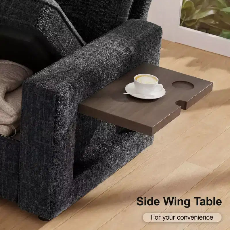 Dyonery 7-seater reclining sofa, modular sofa, side table with hidden storage, rechargeable