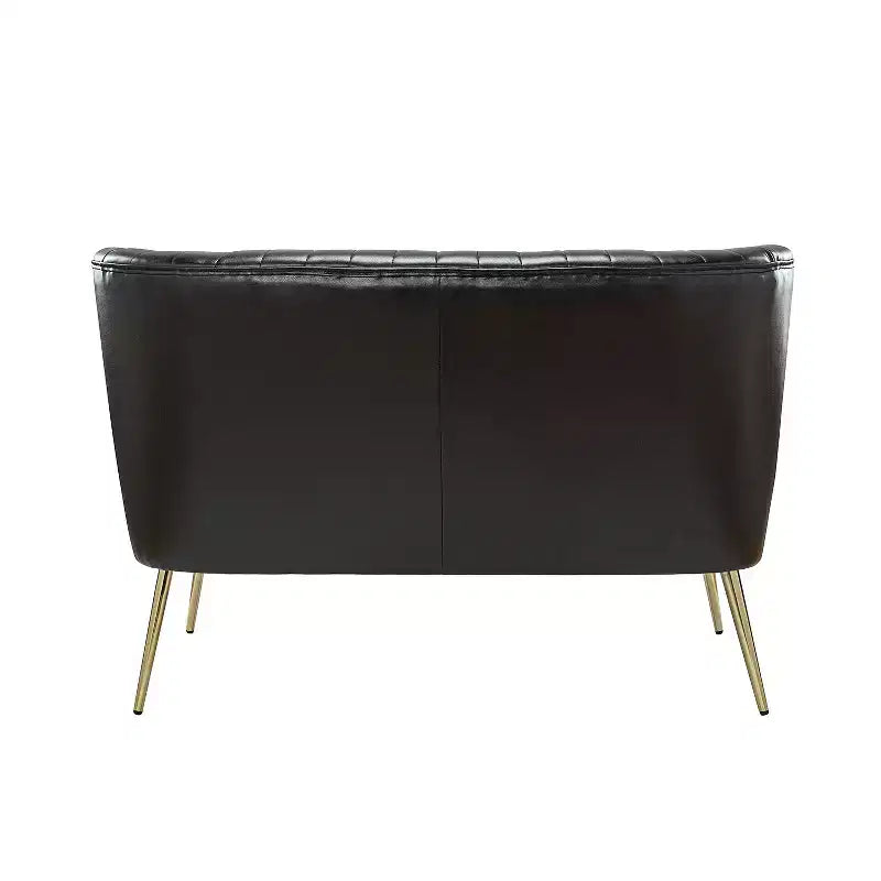 47 Contemporary Wingback Loveseat, Armless 2-Seater Sofa with Metal Legs for Living Room or Bedroom