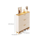 Natural Narrow Drop Front Shoe Cabinet with Doors