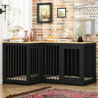 Grand meuble de caisse d'angle pour 2 chiens, cage pour chien en forme de L - 58,7X41,1