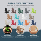 Polytrends Laguna Fade Resistant All Weather Outdoor Patio Folding Adirondack Chair